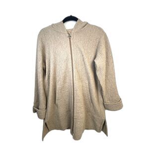 Lululemon Along the Way Hoodie XL Beige Full Zip Textured Longline